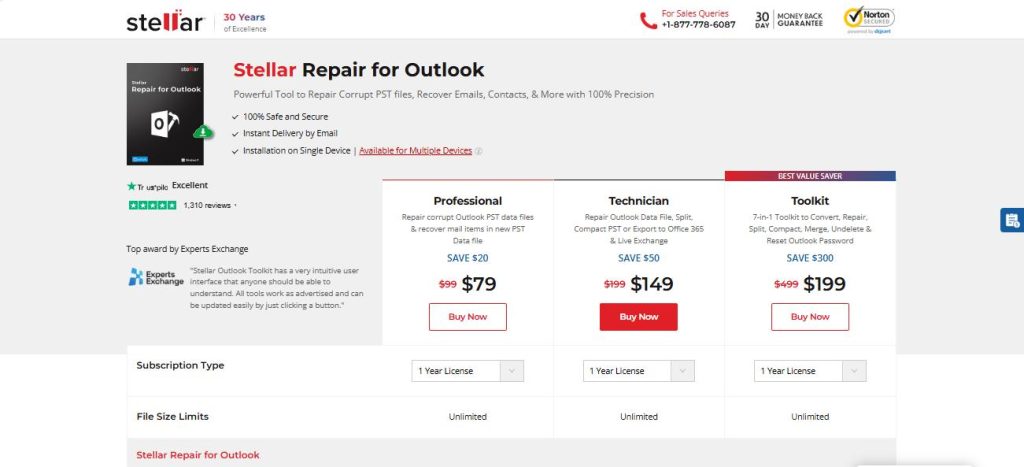 Stellar Repair for Outlook Buy Page
