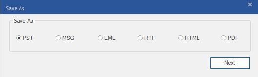 File Format Selection Window
